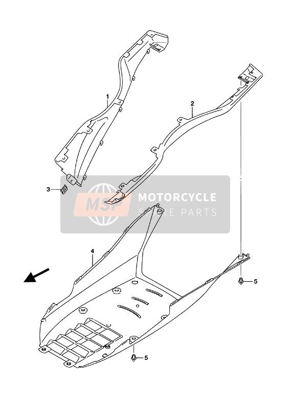 Suzuki UH125A BURGMAN 2016 Side Leg Shield for a 2016 Suzuki UH125A BURGMAN